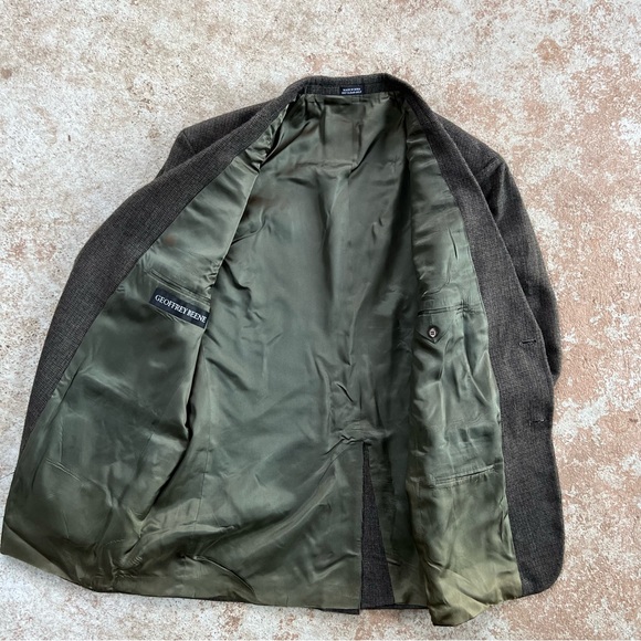 Geoffrey Beene lambs Wool Blazer Men’s Sz 42 R Gray Sport Coat Two Button Luxury - Picture 12 of 16